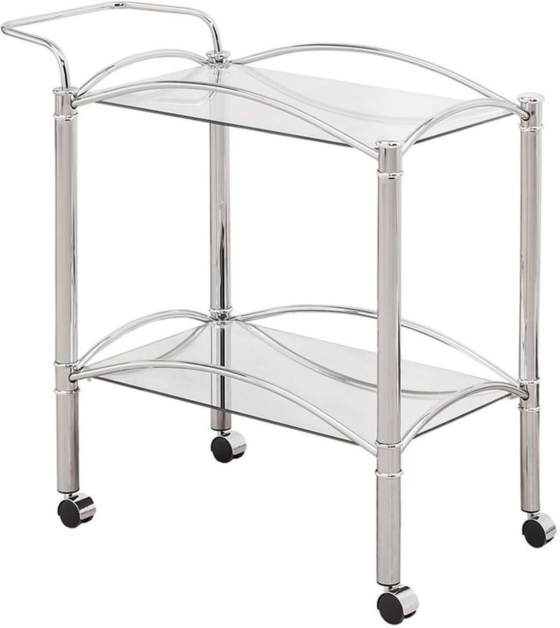  2 level serving cart in chrome